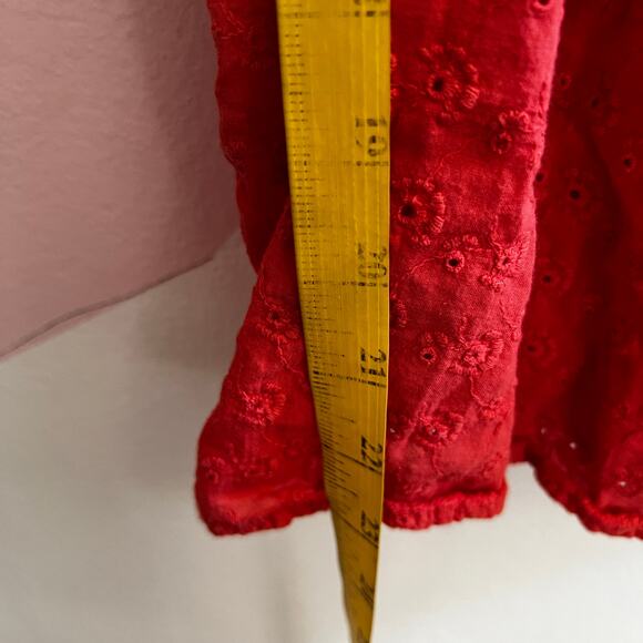 Anthropologie Orange Eyelet Flowy Top Sz XL Boho Cottagecore Bohemian - Picture 5 of 6